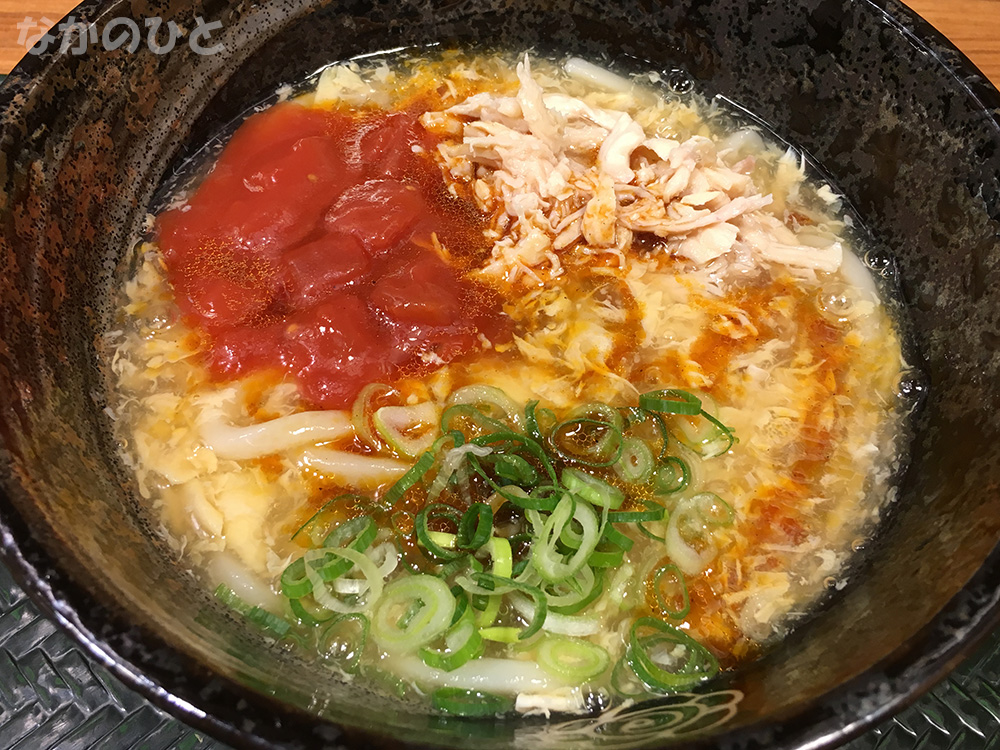 期間限定の鶏とトマトの酸辣湯うどん