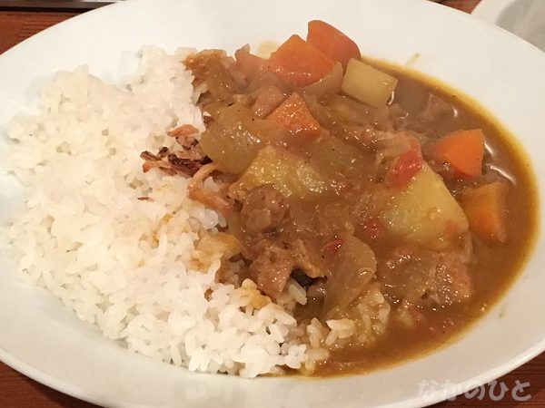 オリエントスパゲティのチキンカレーライス