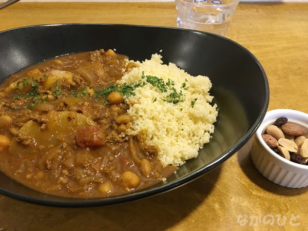 ひき肉とお豆のキーマカレークスクス