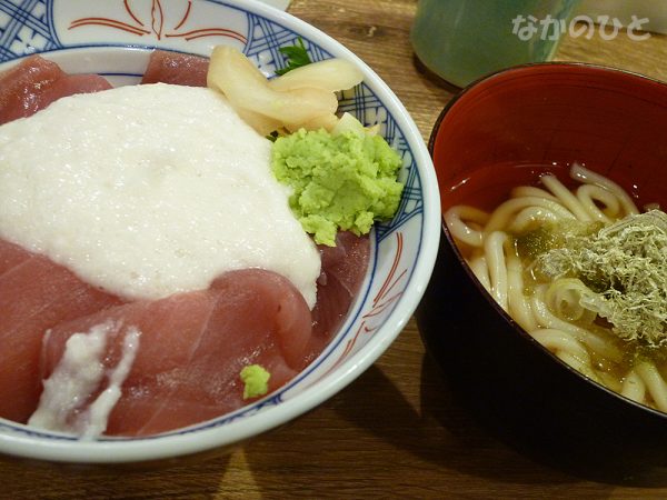 磯丸水産@中野サンモールの、まぐろとろろ丼ととろろこんぶうどん