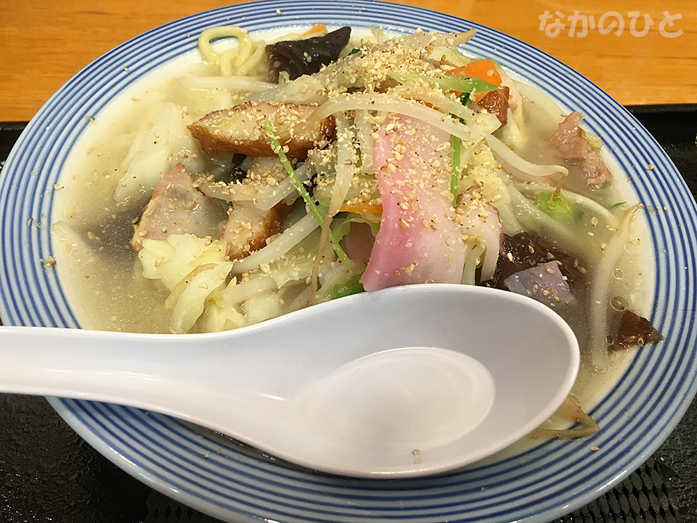 長崎ちゃんぽんリンガーハット中野サンモール店のキクラゲたっぷり塩ちゃんぽんスモールサイズ