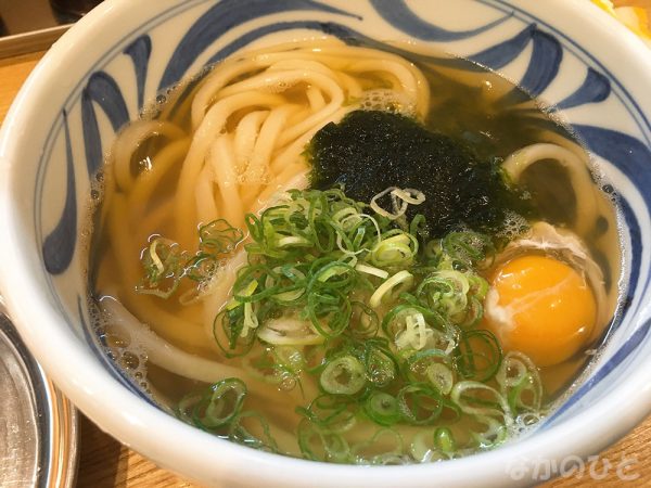 かけうどん生のり生玉子