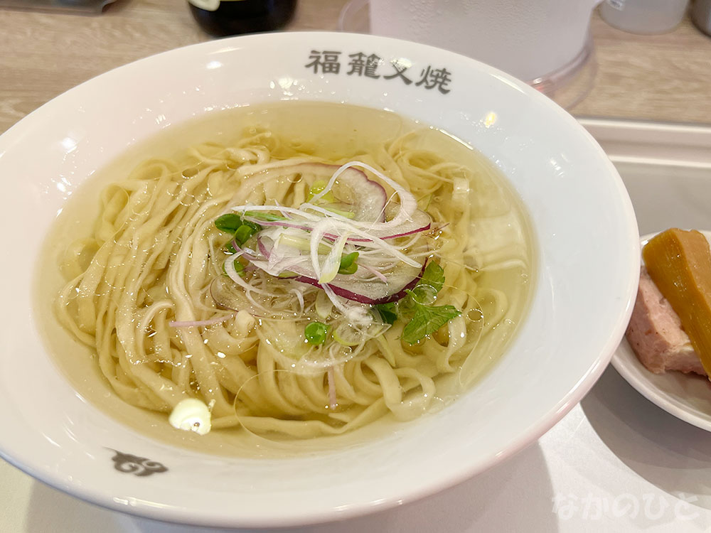 かけラーメン（塩）＋叉焼1種+メンマ